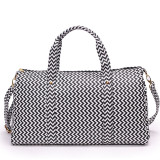 2019 new short-distance travel duffel simple hand bag shoulder Striped handbag