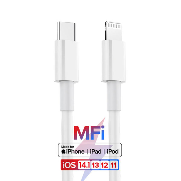 Original MFI Certified USB-C Type C to Lighting Cable MFi for Apple iPhone PVC Data Sync Line PD 18W 3A Fast Charging Cable