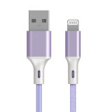 1M 2M MFI Certified Alloy Case Flat Cabo Ladekabel Nylon Braided 2.4A 3A Fabric Data Cable for iPhone Fast Charging USB Cable