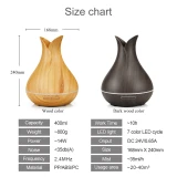 130ML Wooden grain Diffuser Ultrasonic Cool Mist Humidifier 7 Color Tabletop / Portable Free Spare Parts