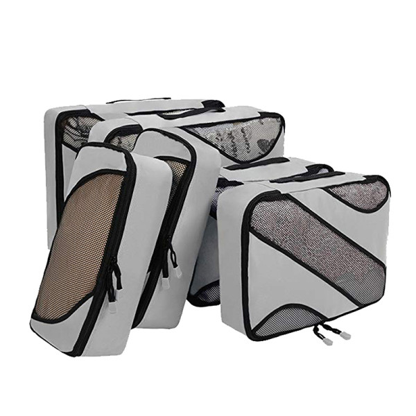 Wholesale promotion polyester clothes packing cube set bag in bag 6 pcs travel pouch set