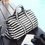 2019 new short-distance travel duffel simple hand bag shoulder Striped handbag