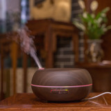 New Wooden Flat Round Household Desktop Office Ultrasound Air Humidifying Aromatherapy Machine