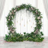 New design Tension Fabric Display 7ft Portable Round Wedding Backdrop Stand Banner Wall Wedding Stage Backdrop Stand For Event