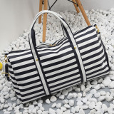 2019 new short-distance travel duffel simple hand bag shoulder Striped handbag