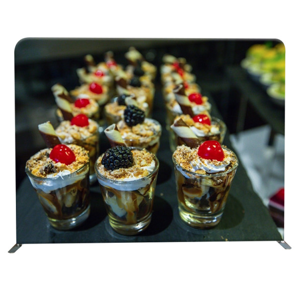 Portable double sided printing exhibition backdrop stand for trade show and event