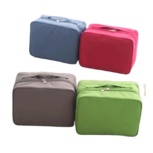 Hot sale polyester tote bags custom logo reusable foldable cosmetic bag cute cheap fashion cosmetic box for woman