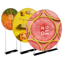 3ft 5ft 7ft Portable Wedding Decoration Double Printing Photography Banner Circle Wall Round Backdrop Stand