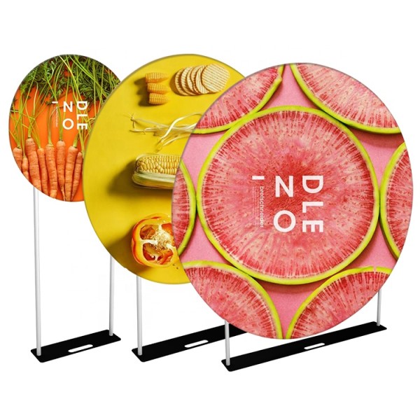 3ft 5ft 7ft Portable Wedding Decoration Double Printing Photography Banner Circle Wall Round Backdrop Stand