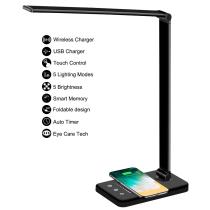 New arrvial Eye-caring study Reading LED  Table Lamp USB Rechargeable Desk lamp with wireless charger