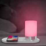 Modern Decor LED RGB Table Bedside Wireless Charger Lamp Bedroom Living Room Atmosphere RGB Night Light
