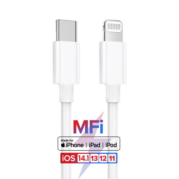 MFi certified factory TPE PD 18W C94 USB C 8 Pin Ladekabel Type-C To Lighting cabo For iPhone 12 MFi USB C data cable