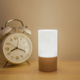 Natural beech wood bedside lamp Small Night Light Wooden Fabric Simple Desk Lamp For Bedroom