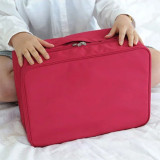 Hot sale polyester tote bags custom logo reusable foldable cosmetic bag cute cheap fashion cosmetic box for woman