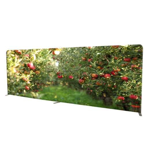 20ft straight fabric portable display stand backdrop wall with custom trade show graphic design