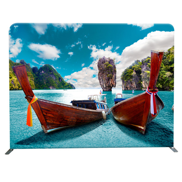 8ft double side pillowcase backdrop high tension fabric trade show convention display ideas step and repeat backdrop
