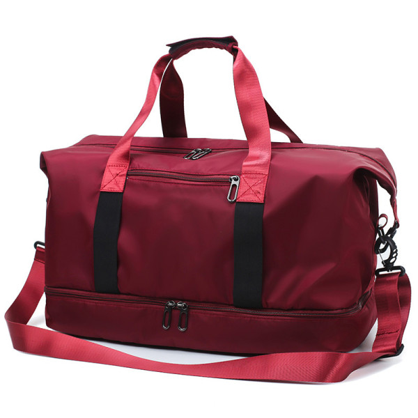 Oem Custom Print Sports Duffel Ladies Mens Travel Bags With Shoe Compartment