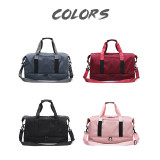 Oem Custom Print Sports Duffel Ladies Mens Travel Bags With Shoe Compartment