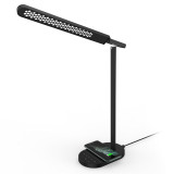 Rotatable Folding Head LED Desk Lamp Wireless Charger Eye Protect Reading Study Table Night Light with USB Port Charging