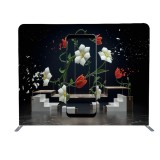 custom round tube fabric display photography backdrop printed media wall corporate event backdrop banner