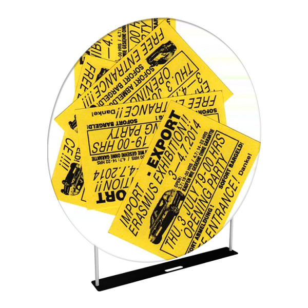 New Design Custom Printed Round Fabric Backdrop Cartoon Aluminum Frame Circle Background For Kids Event