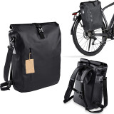 Roll Top Bike Rear Bag Bicycle Rack Convertible Pannier Pack Waterproof Reflective 500D PVC Bike Backpack