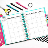 Custom Printing Design A5 Weekly Discos Transparent Cover Disc bound Binding Happy Planner