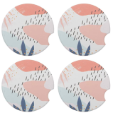 Colorful Coasters for Drinks with Holder,  Absorbent Coaster Sets of 6 Marble Ceramic Coaster with Cork Back for Home Decoration