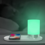 Qi Wireless Charging Bedside Lamp Led Table Lamp Charging Smart Night Lights Wireless Charger Lamp Modern Black 25