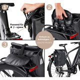 Roll Top Bike Rear Bag Bicycle Rack Convertible Pannier Pack Waterproof Reflective 500D PVC Bike Backpack