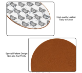 Leather round Coasters for Drinks Grey Alarm Clock Print for Protect Furniture, Heat Resistant, Kitchen Bar Decoration