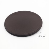 Bulk black durable water resistant blank PU leather coaster