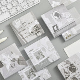 Simple and creative character girl anime series black and white sticky notes  sticker school student memo pad 80 pce