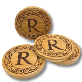 natural bamboo wood round Coasters for Drinks for Protect Furniture, Heat Resistant, Kitchen Bar Decoration