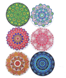 Colorful Coasters for Drinks with Holder,  Absorbent Coaster Sets of 6 Marble Ceramic Coaster with Cork Back for Home Decoration