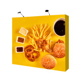 Trade Show portable 4*3 custom size fabric curved display recycle pop up backdrop pillow backdrop stand