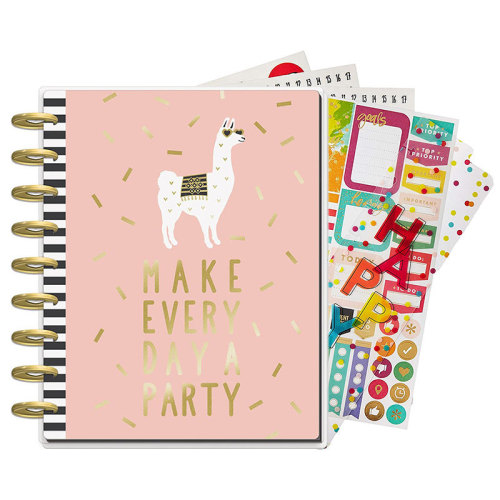 2022 Eco-friendly Day Custom Printed Metal Disc Binding Happy Planner