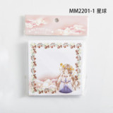 Simple and creative character girl anime series black and white sticky notes  sticker school student memo pad 80 pce