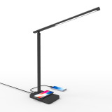 Dimmable Modern Office Wireless Charger Touch Light Decorate Hotel Reading Study Led Desk Table Lamp With USB Charging Port