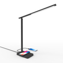 Dimmable Modern Office Wireless Charger Touch Light Decorate Hotel Reading Study Led Desk Table Lamp With USB Charging Port