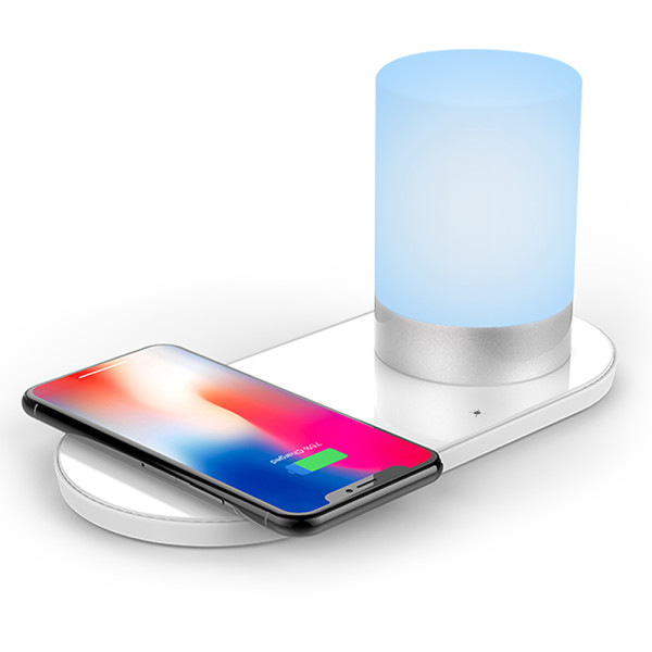 Qi Wireless Charging Bedside Lamp Led Table Lamp Charging Smart Night Lights Wireless Charger Lamp Modern Black 25