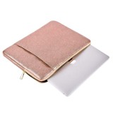 Black Glitter Shining PU Leather Laptop Sleeve Compatible 13-13.3 Inch for MacBook