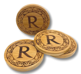 natural bamboo wood round Coasters for Drinks for Protect Furniture, Heat Resistant, Kitchen Bar Decoration