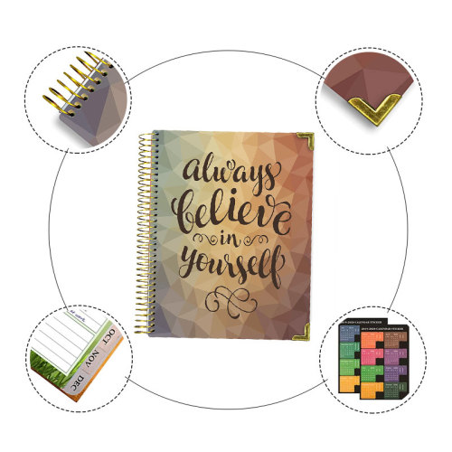 Custom Design Weekly Monthly Single Coil Spiral Goal Setting Planner