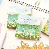 New Cubic Tranquil Spring Memo Pad Creative Fresh Oil Painting Can tear off the message book 100 sheets