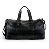 Wholesale fashion business men cowhide leather duffle bag weekend travel gym luggage bag with independent shoes compartment