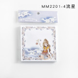 Simple and creative character girl anime series black and white sticky notes  sticker school student memo pad 80 pce