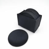 Promotional black round cup felt coaster