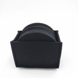 Promotional black round cup felt coaster