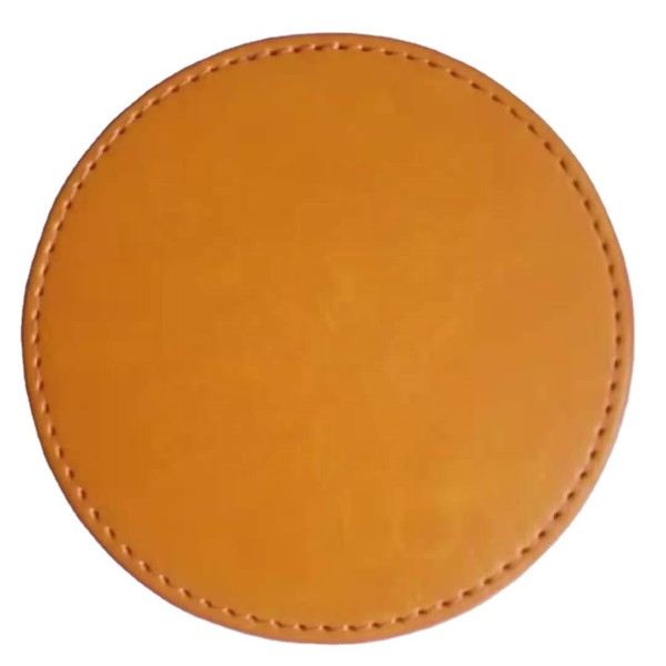 Bulk black durable water resistant blank PU leather coaster